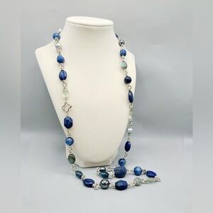 David Yurman Signature Bijoux Necklace w/ Lapis Lazuli & Multi-Gemstone - 36"